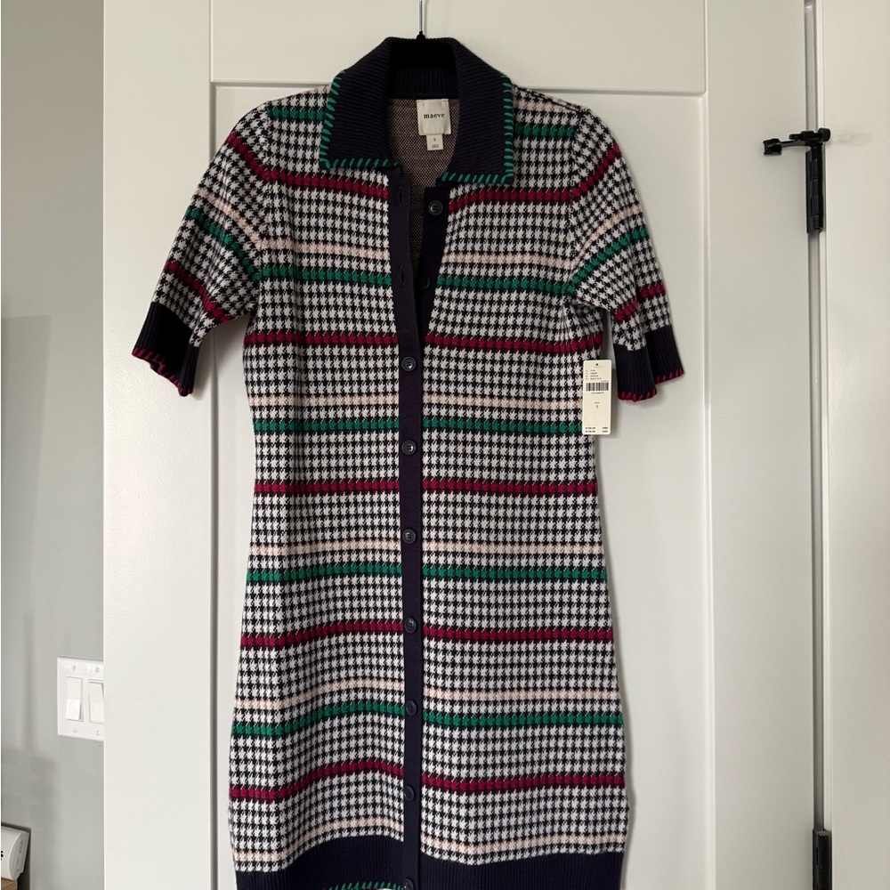 Maeve Multicolor Houndstooth Mini Dress